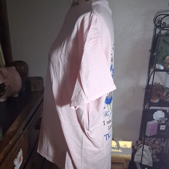 Gildan Pink Memorial Graphic Poem Short Sleeve Tee Size Large - Picture 5 of 11